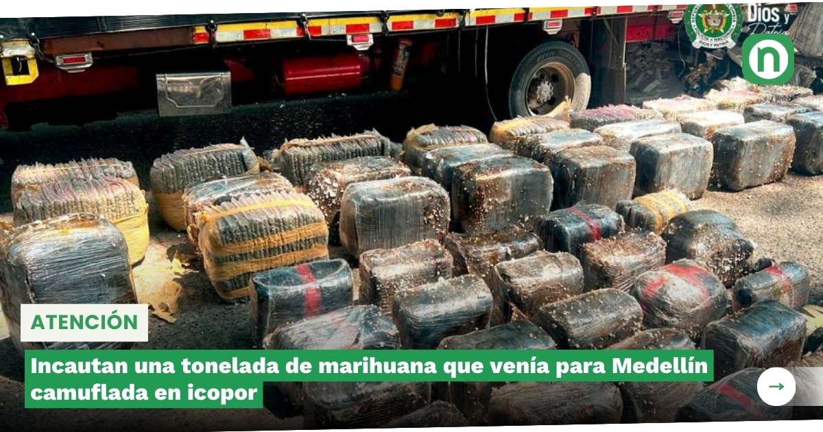 Incautan Una Tonelada De Marihuana Que Ven A Para Medell N Camuflada En